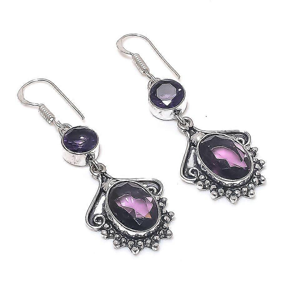 Amethyst Gemstone 925 Sterling Silver Earring 2.17"