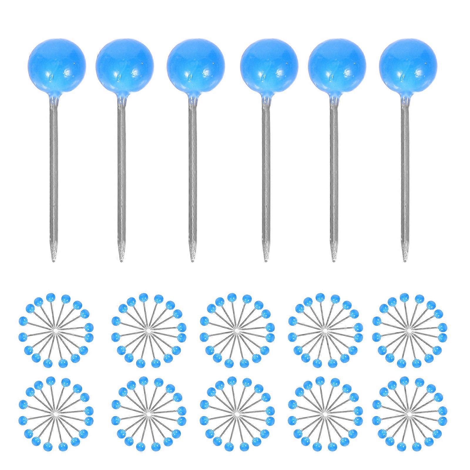 Blue Pearl Push Pins Creative Round Map Push Pins for Decor 500Pcs