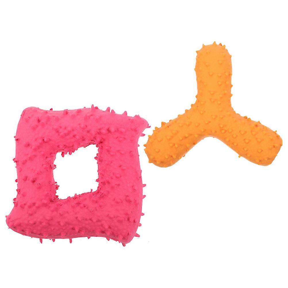 Interactive Chew Toy Geometric Dog Toy for Pet Training 2Pcs Set