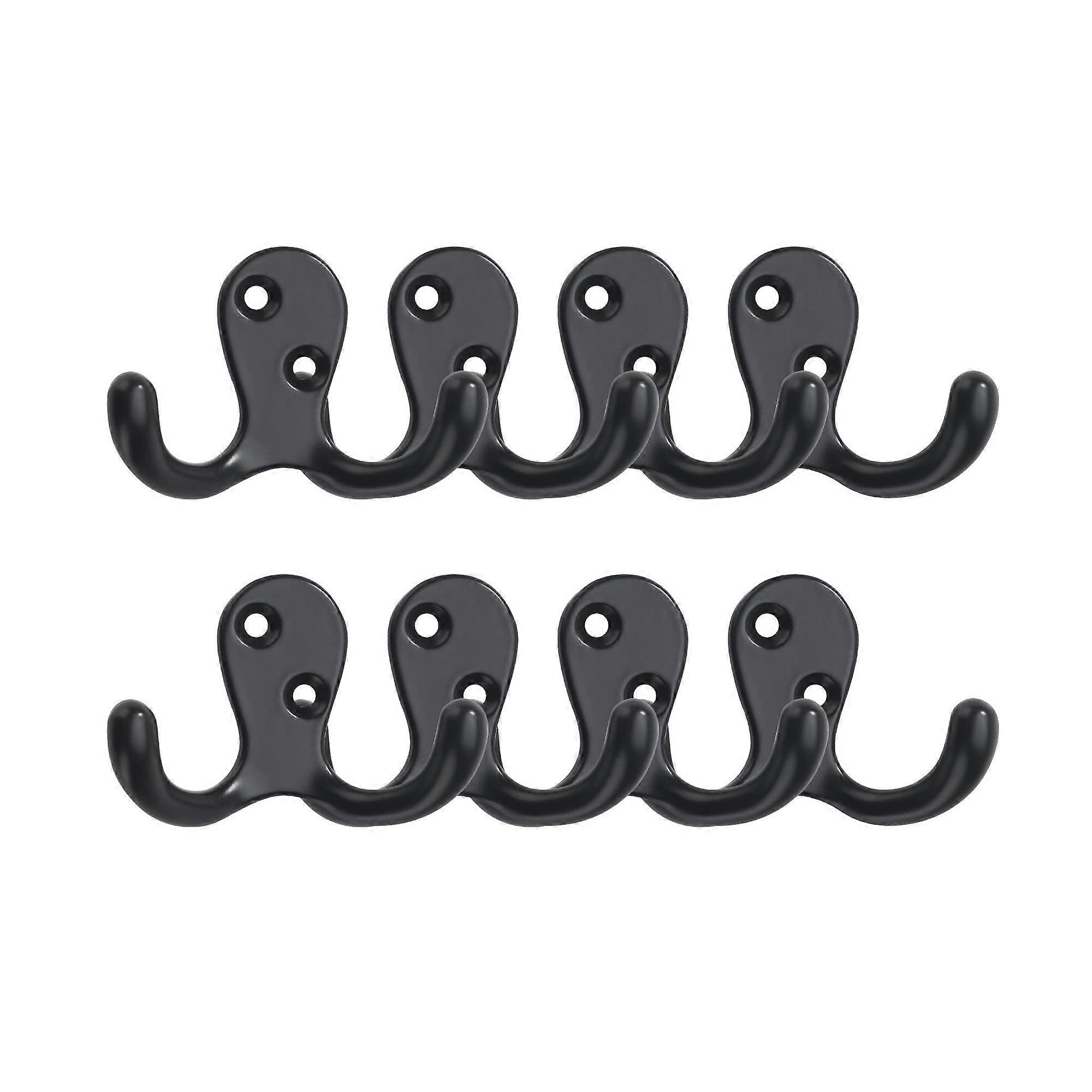 Matte Black Wall Hooks 8 Pack HeavyDuty Decorative Coat Hooks with Hardware for Bathroom Kitchen