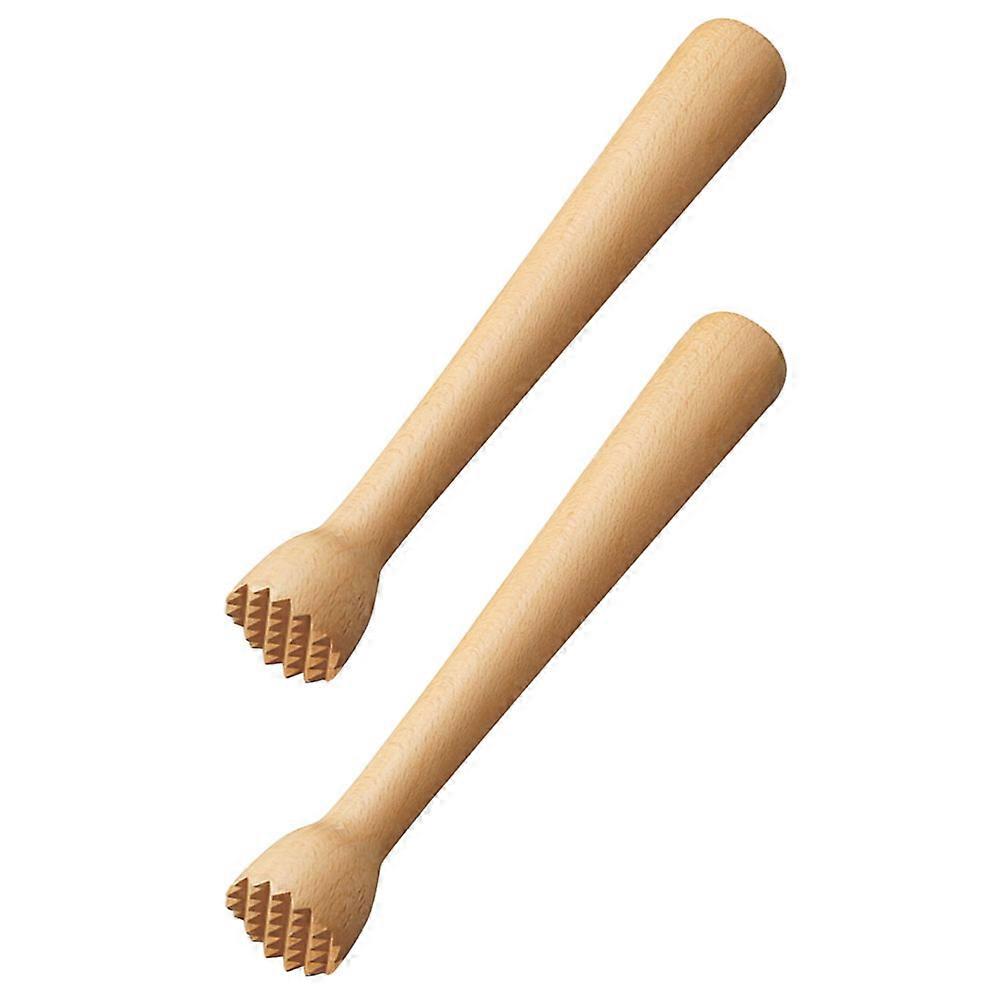 Beech Wooden Muddler for Stirring Use 2Pcs Practical Ice Crushing Sticks