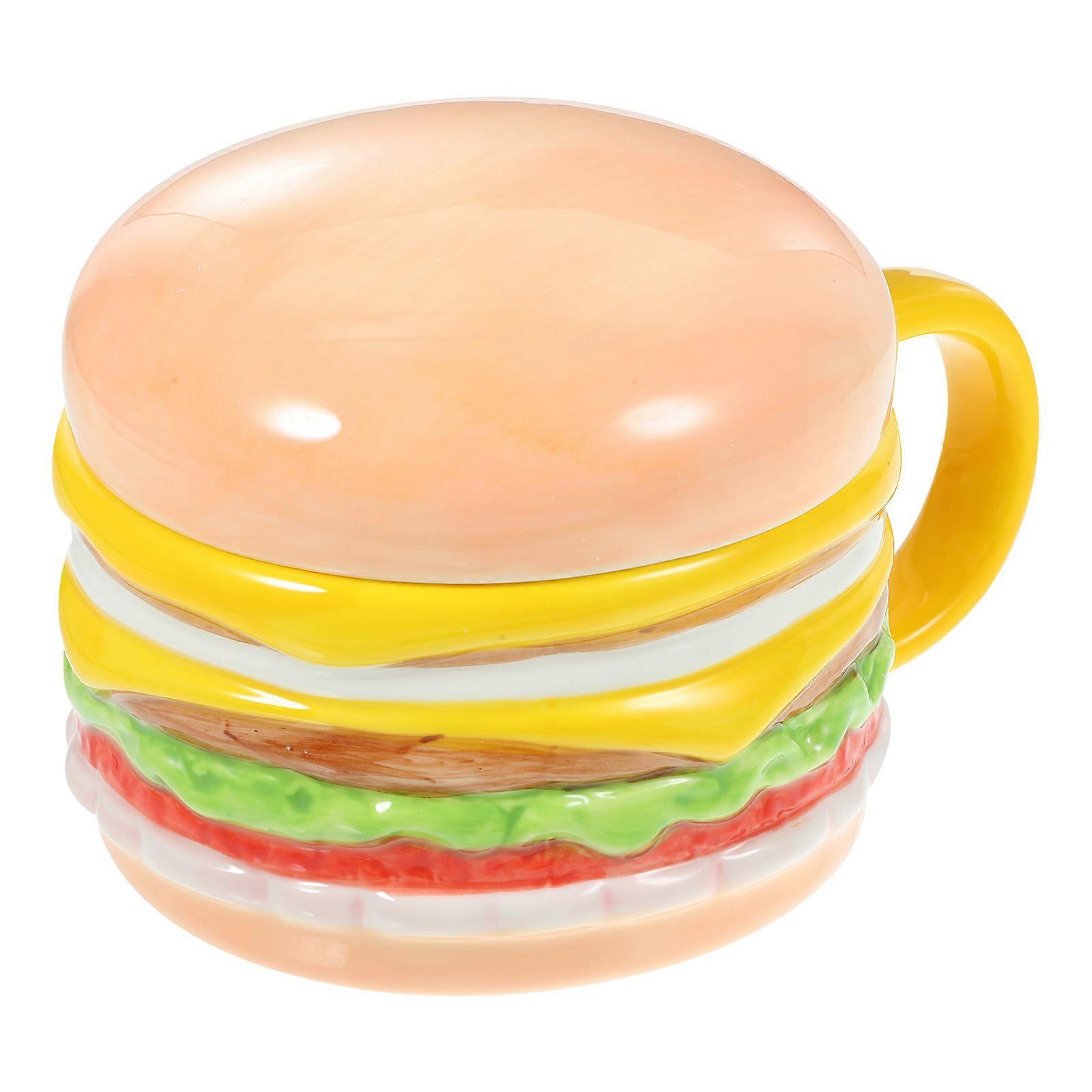 Coffee Mug Ceramic Water Mug for Drinking 3Pcs Cute Hamburger Shape