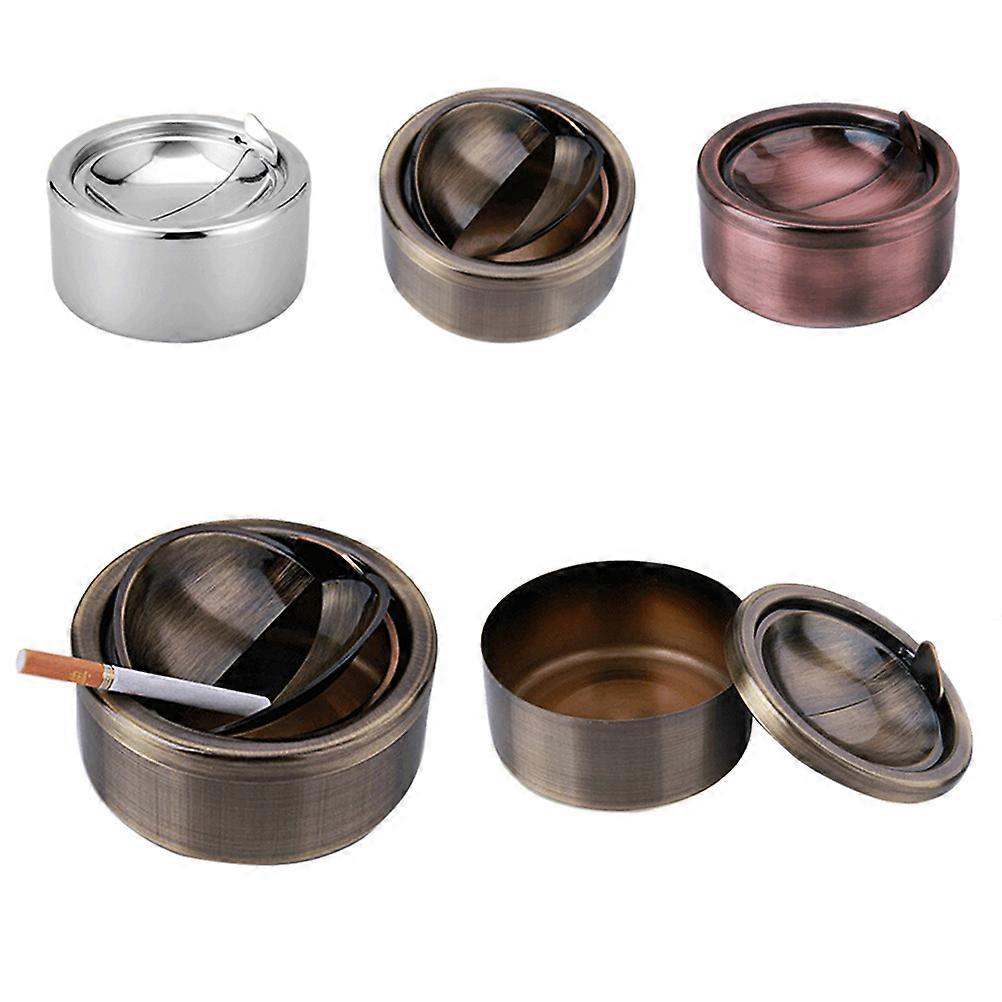 Windproof Ashtray Automatic Stainless Steel Ashtray for Smoking