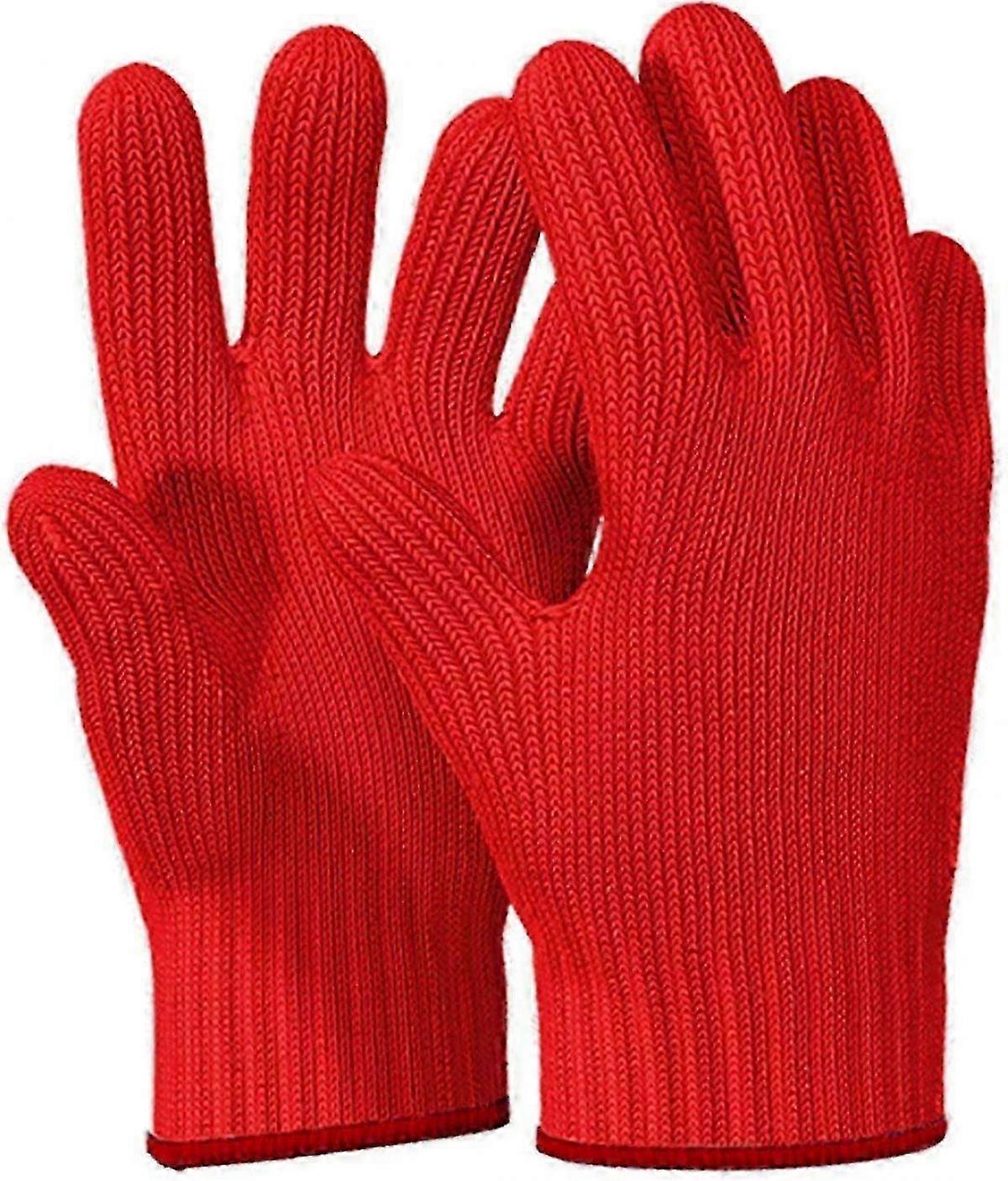 Heat Resistant Red Double Oven Gloves for Kitchen Use 2025