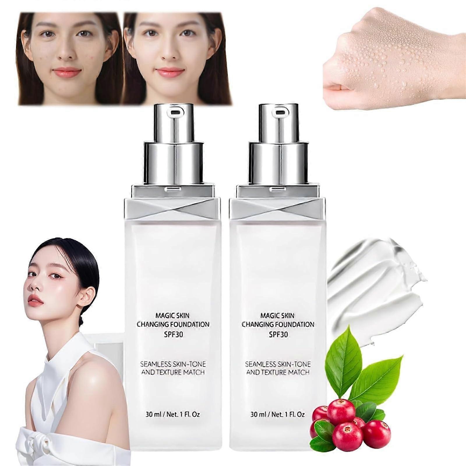 Color Changing Liquid Foundation 30ml Long Lasting Waterproof Oil Control Moisturizing