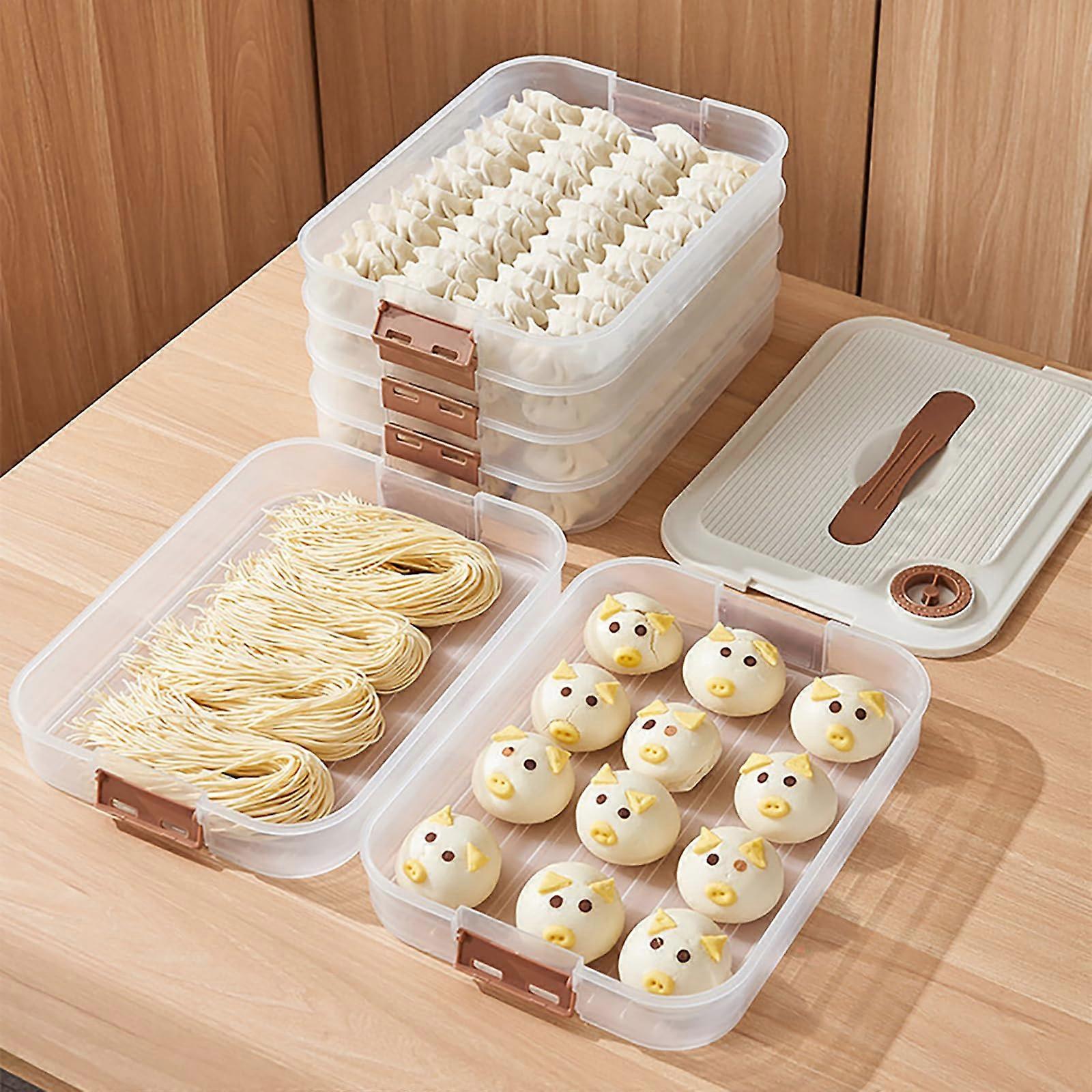 Stackable Food Storage Container 4Layer Airtight Cookie Holder for Kitchen Organization and Freezer Safe