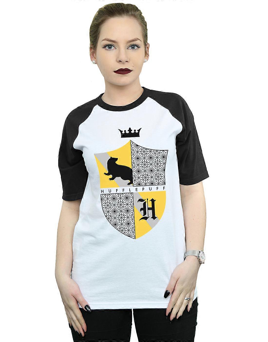 Harry Potter Women's Hufflepuff Shield Baseball T-Shirt