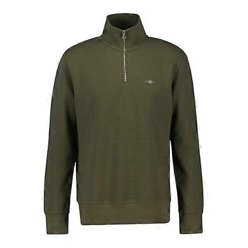 Gant Mens Textured Half Zip Sweatshirt