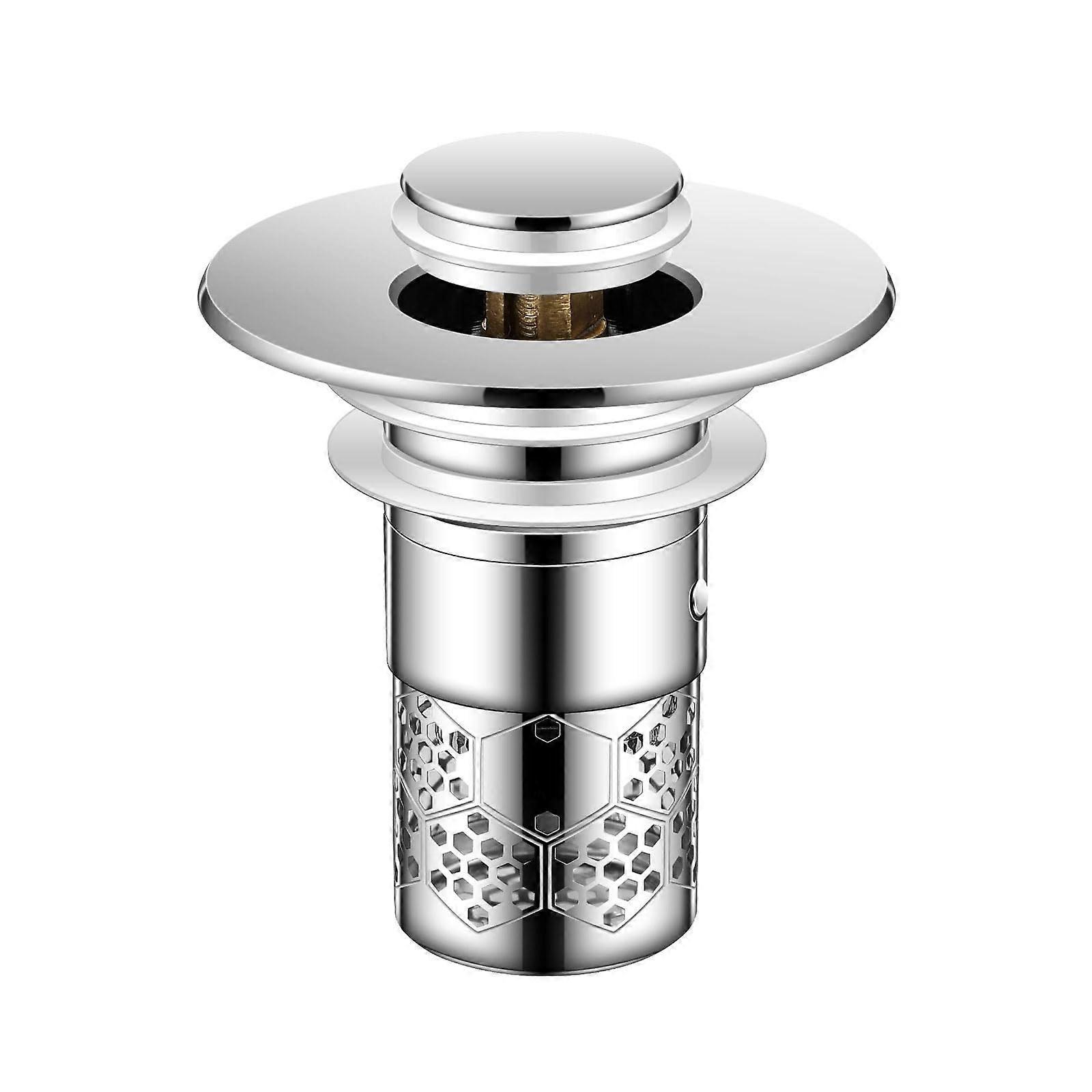 Sink Strainer with AntiClogging Design and Pop Up Kitchen Sink Stopper for Bathroom Drain Filter
