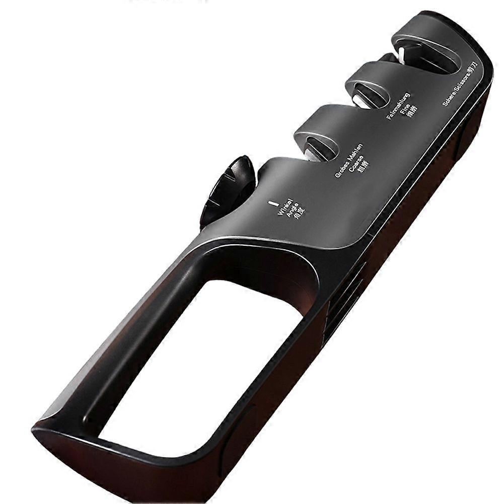 4in1Knife Sharpener with Adjustable Angle, Professional Grinding Tool for Kitchen Knives & Scissors
