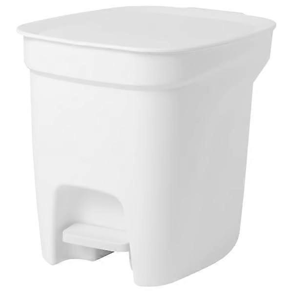 Step Trash Can with Hands Pedal, White Plastic 2 Gallon Set for Kitchen or Bathroom