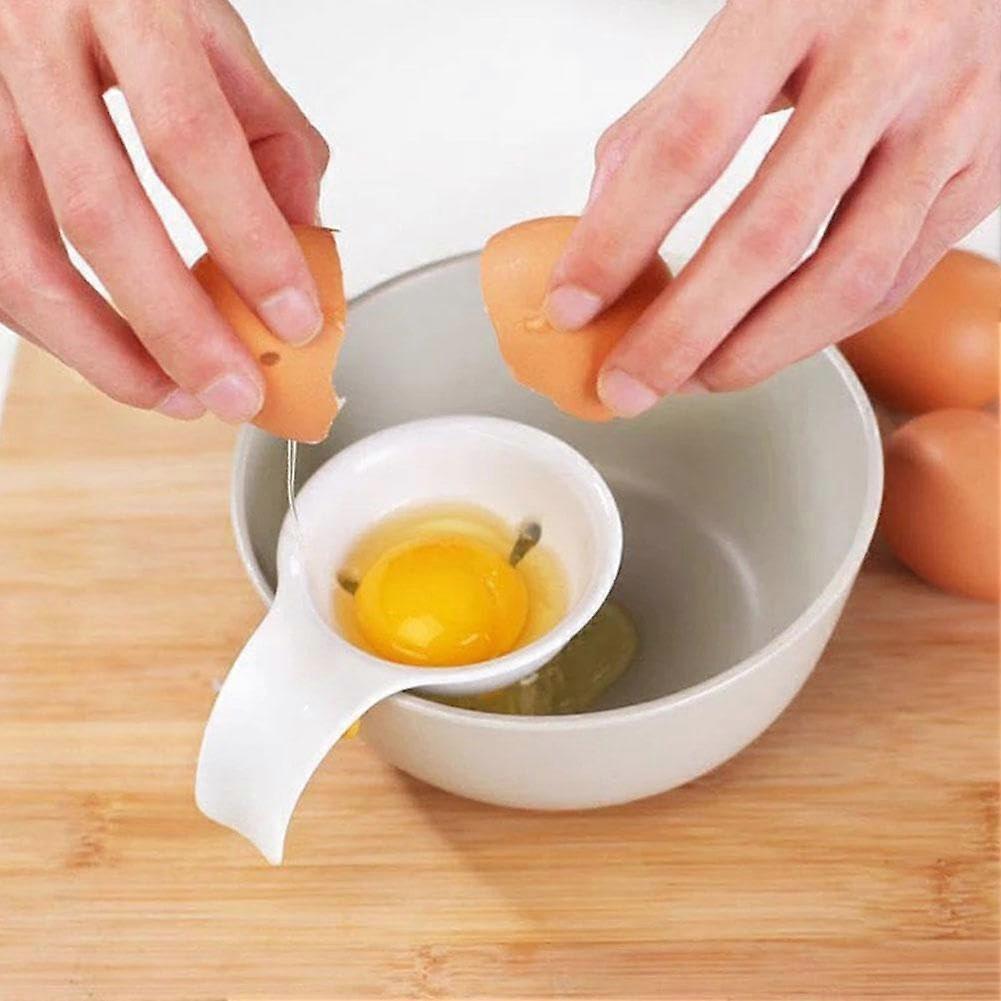 Egg Separator with Bowl Clip, Plastic Egg Yolk Separator for Effortless ThreeHole Precision Use
