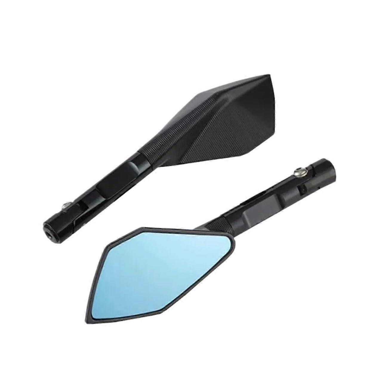 Motorcycle Rear View Mirrors Wide Angle 360° Adjustable Durable Aluminum Foldable Black Pair