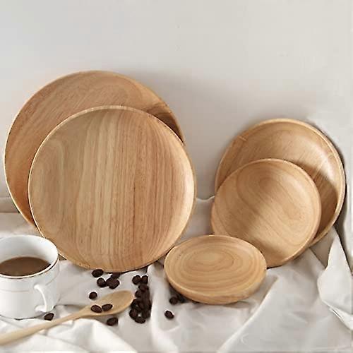 Wooden Fruit Bowl Round Solid Wood Serving Plate for Bread Snacks Desserts MultiPurpose Use