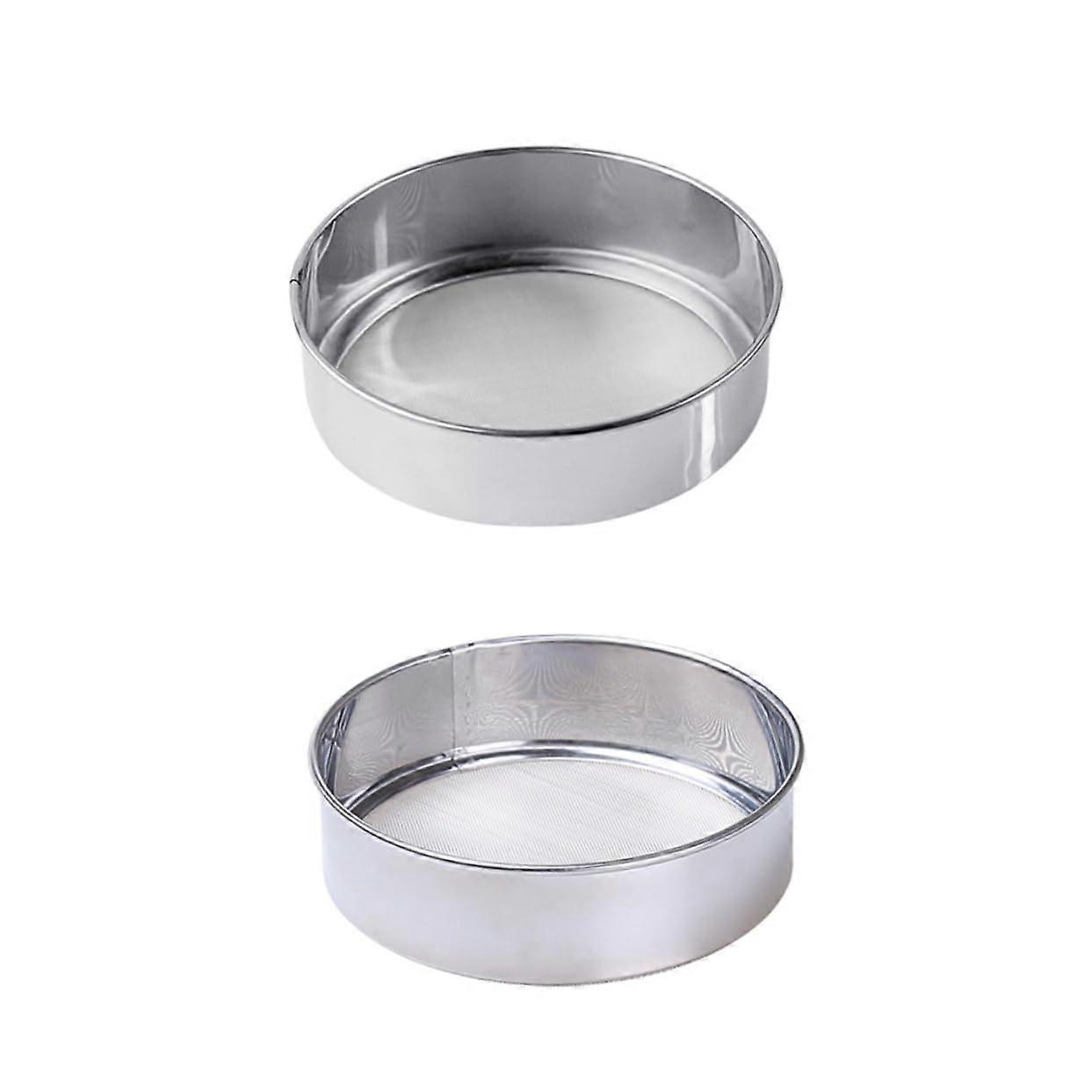 2pcs Stainless Steel Flour Sifter RustResistant Fine Mesh for Baking Cake and Icing Sugar Dusting