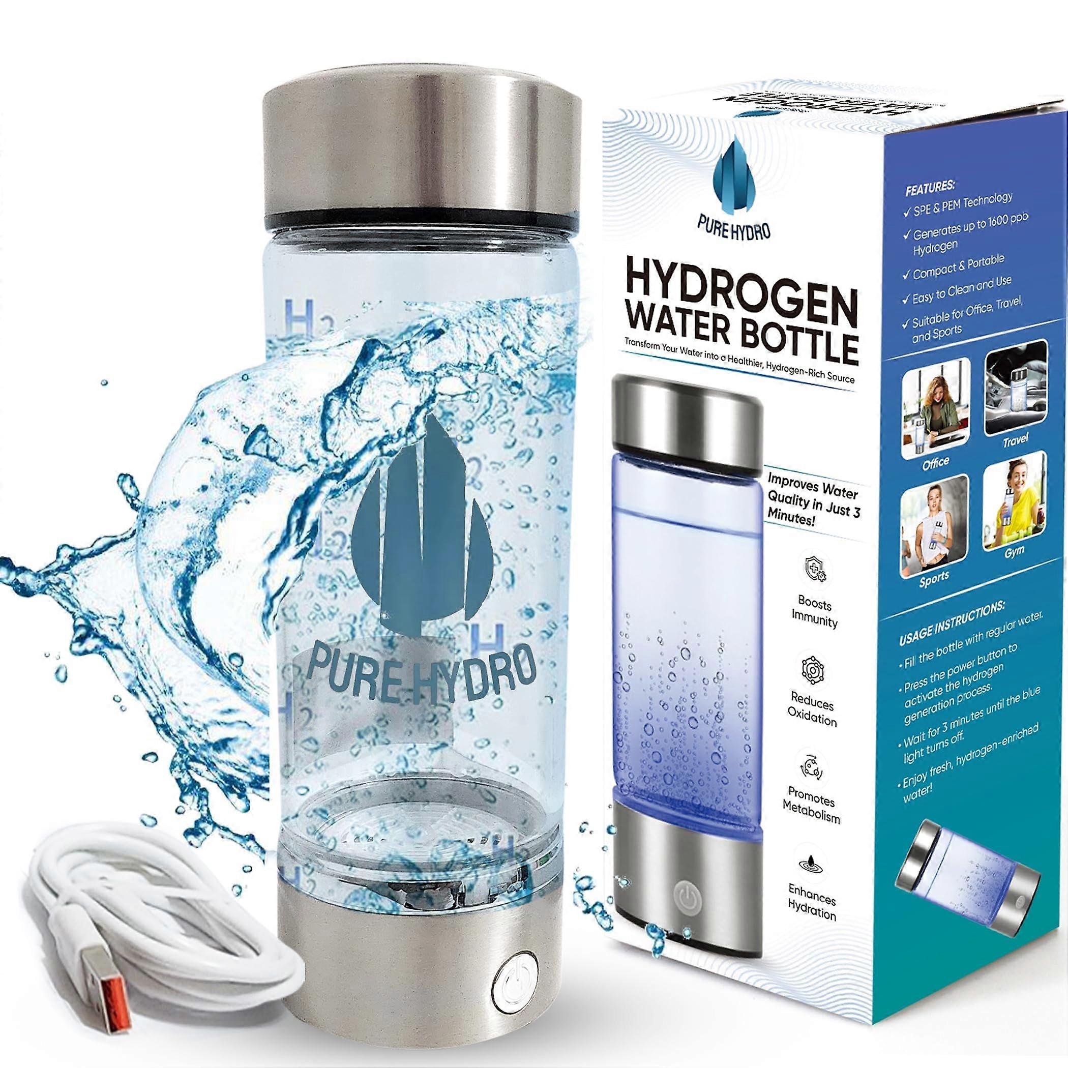 Hydrogen Water Bottle Sleek Grey with Deep Hydration Technology and  Gift Packaging