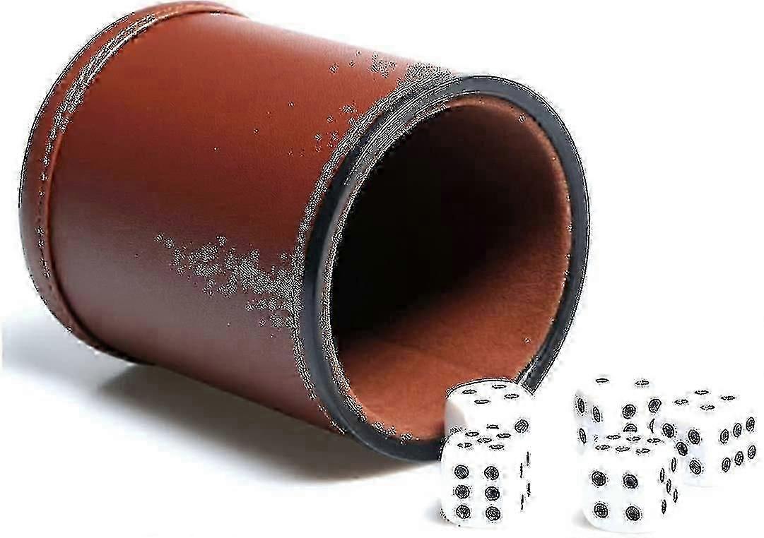 Brun læder terninger Kop Flannel Stille terninger Cup