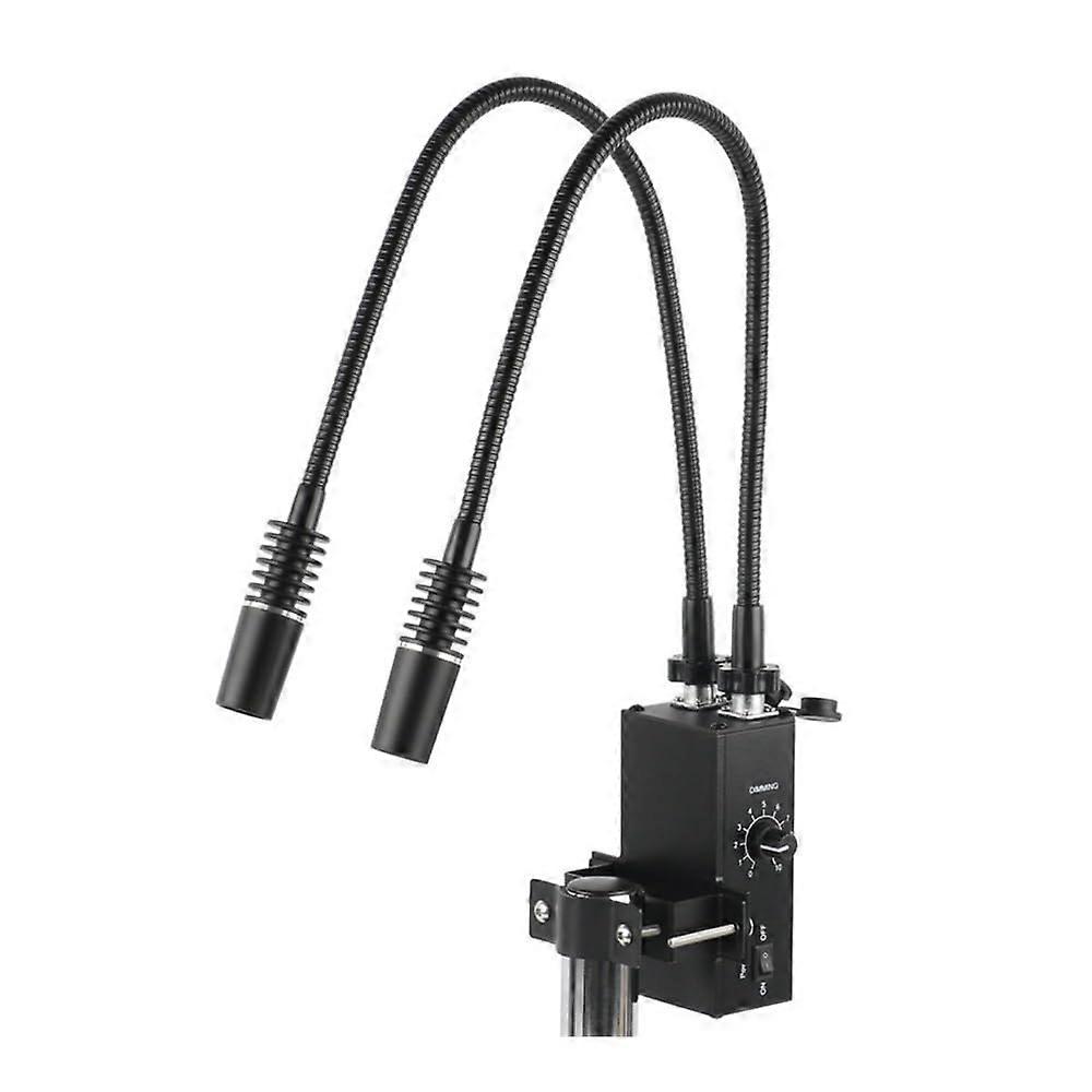 Microscope LED Illuminator 6W Dual Gooseneck Adjustable Cool White 6400K Lighting System