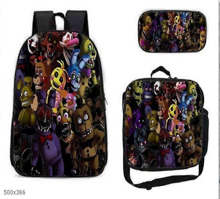 Five Nights Backpack, School Bag, Children's School Bag, Backpack, Men's Backpack, Laptop Backpack, Three-piece Backpack