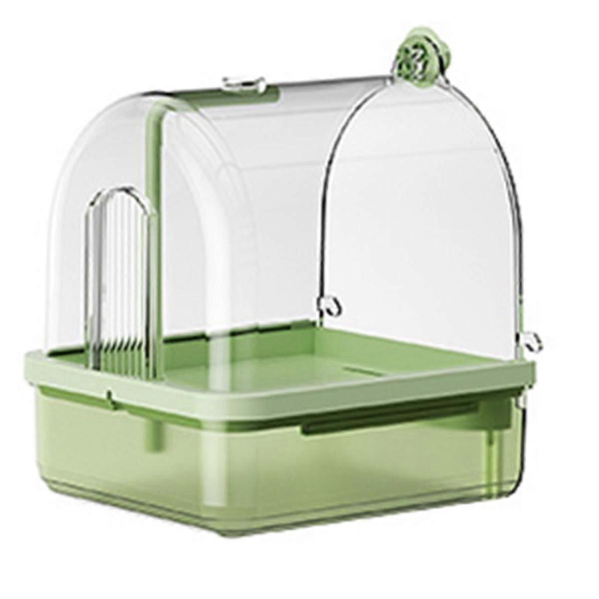 Clear Hanging Bird Bath,Automatic Water Circulation Bath Shower compatible Bird Clean Space Saving Design