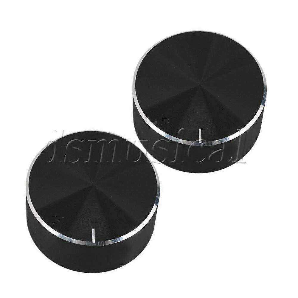 Guitar Knob Set 2Pcs Black Aluminum Knurled Potentiometer Knobs 4cm for Improved Volume Control