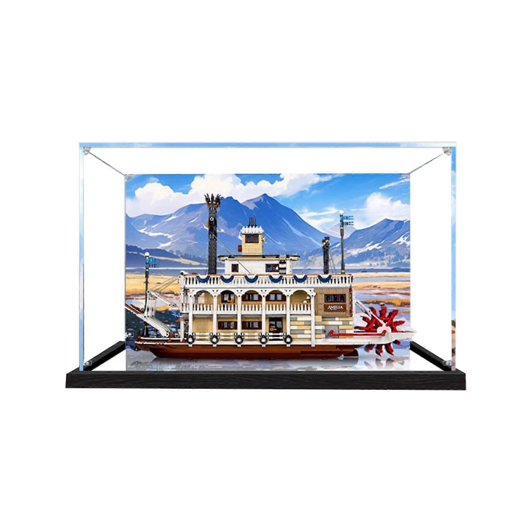 Display Case for  21356 Canal Steamer, Dustproof Clear Acrylic Showcase with Easy Assembly