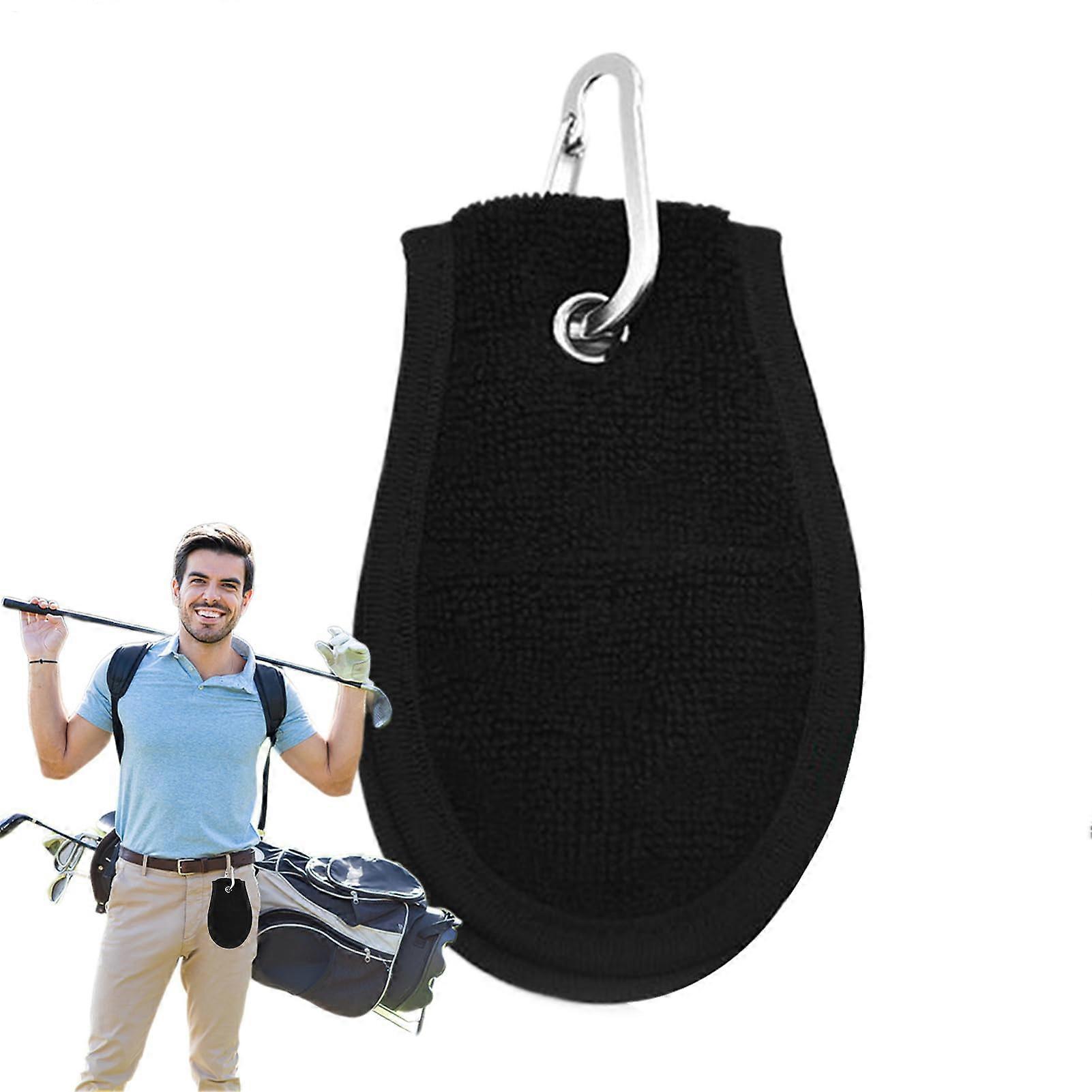 Toalha de golfe com clipe, secagem rápida, em microfibra, ideal para limpar tacos e bolas de golfe.