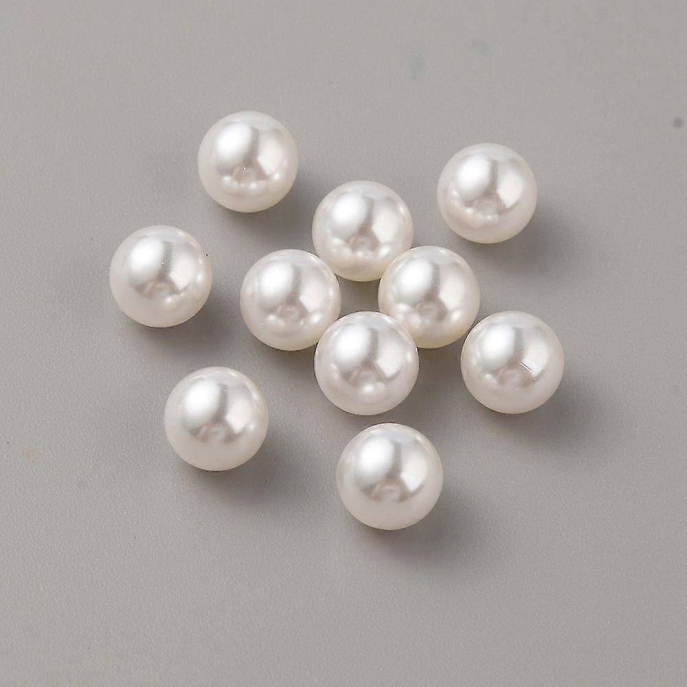 Plastic Imitation Pearl Beads Round Seashell color 8mm