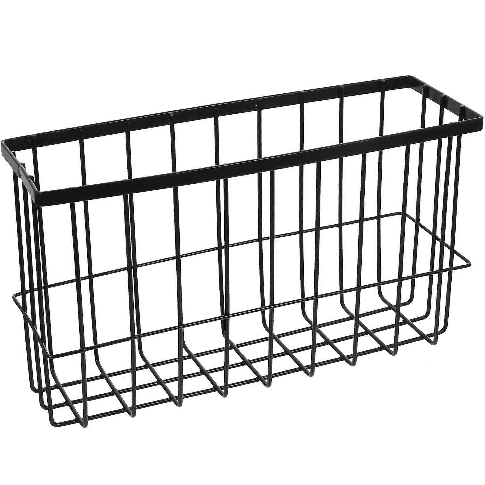 Kitchen Spice Organizer Wall Mount Basket for Storage Black