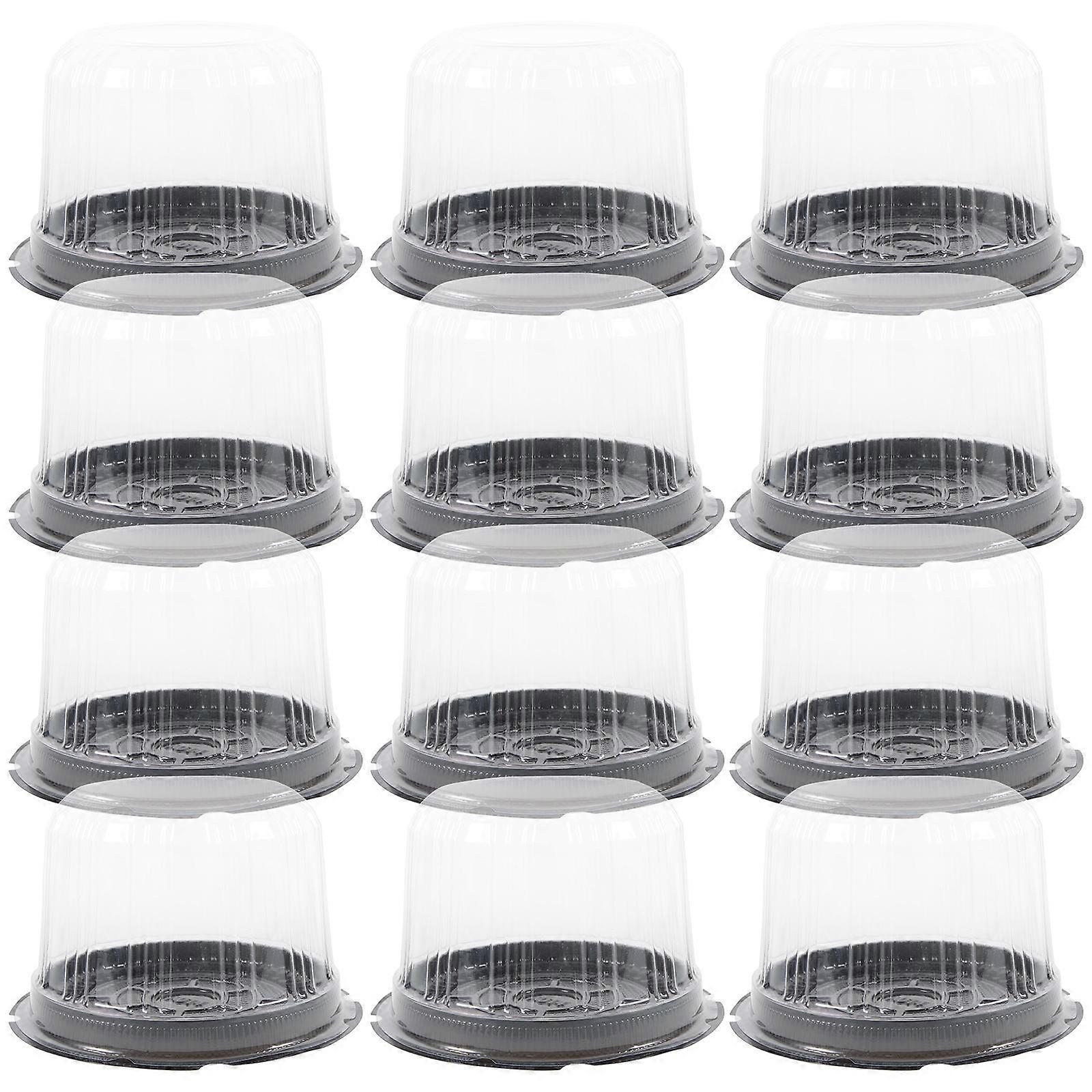 Cake Box Round Cake Packing Box for Baking 20Pcs Durable Plastic Black