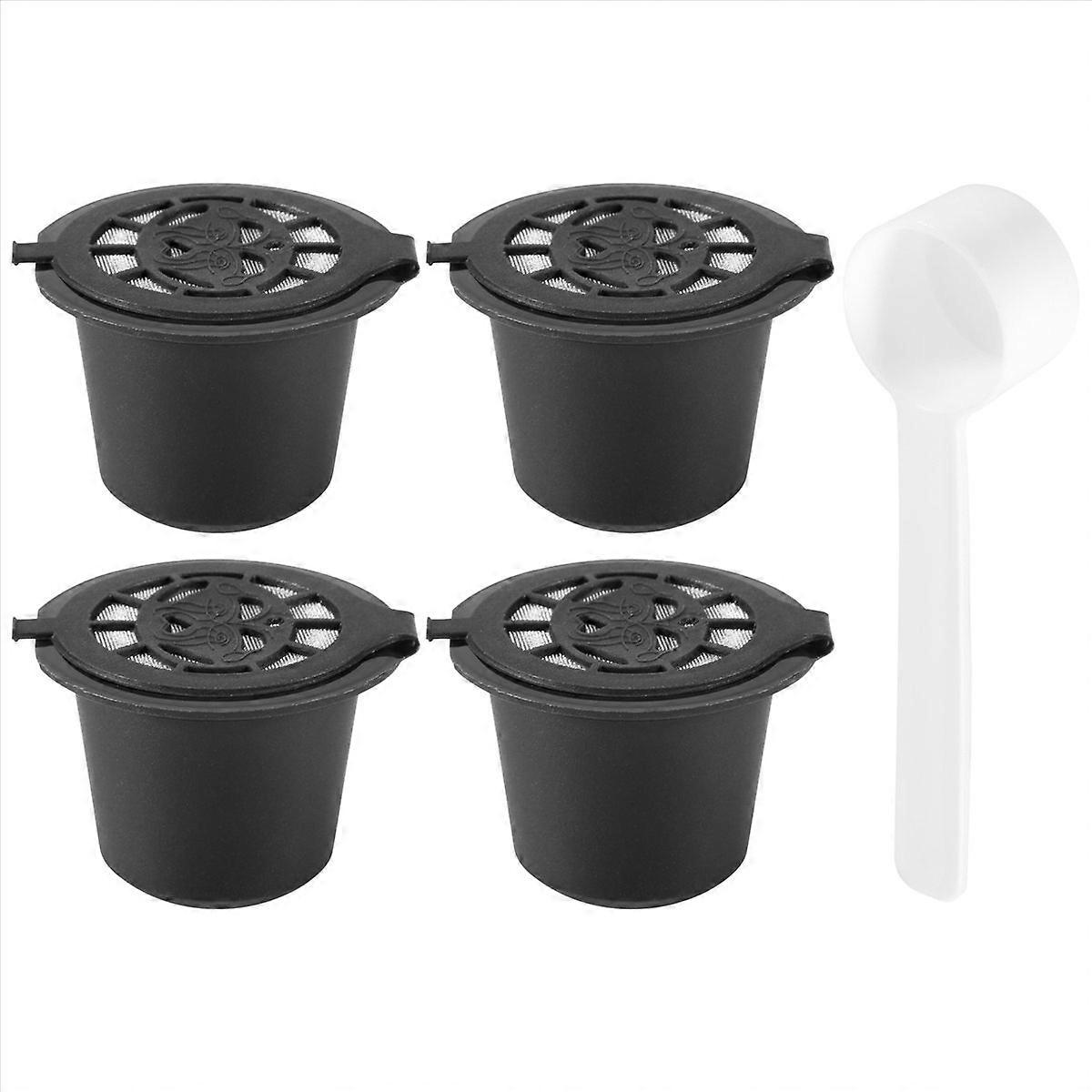 4x Refillable Coffee Capsules Pods For Machines Spoon