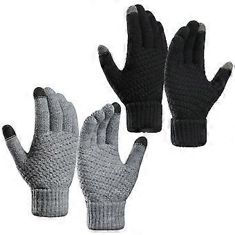 Guantes de invierno, guantes de punto grueso para pantallas táctiles, 4 pares, guantes cálidos para las manos.