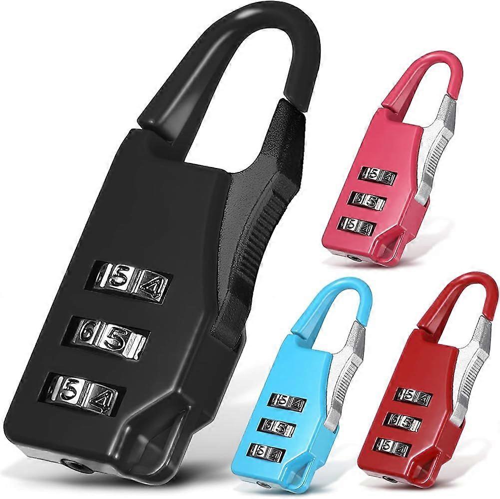 4 Pack Combination Padlock for Gym Locker 3 Digit Combination Padlock Codes with