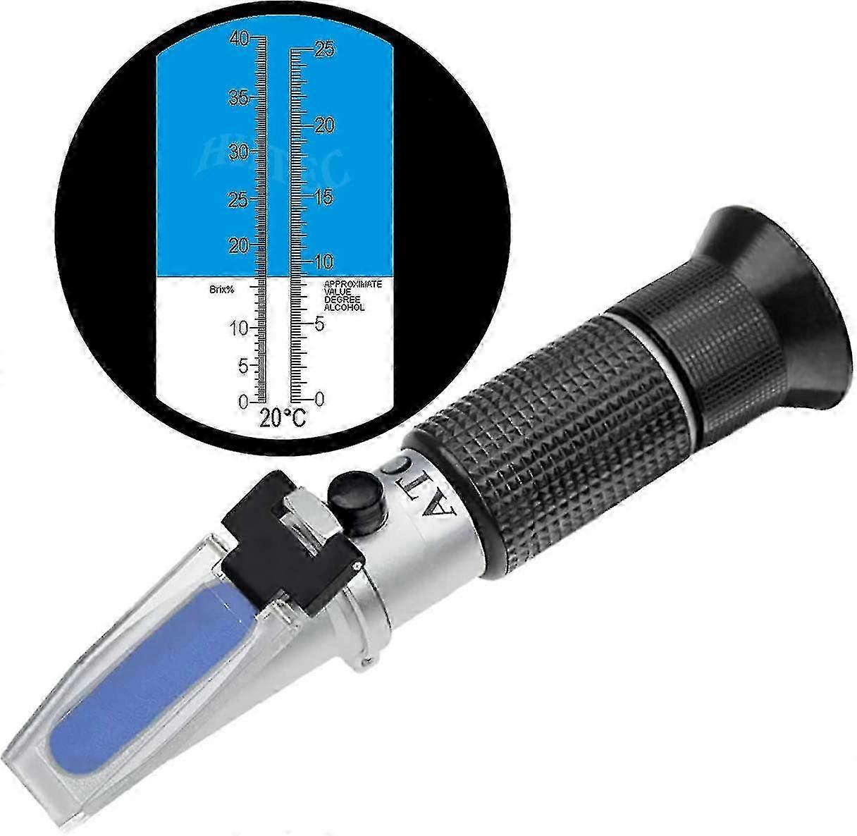 Winemaker Refractometer for Wine Brewing, Measures 0-40% Brix & 0-25% Potential Alcohol with ATC