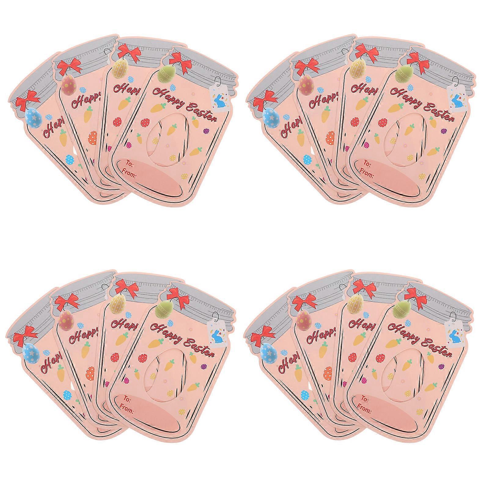 Happy Easter Mason Jar Card for School Party 24Sets