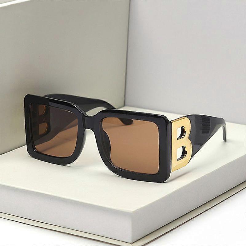 Nueva moda oversized La letra B Square Luxury Trend Gafas de sol Mujer Hombre Retro Rectangle Gafas de sol Trendy