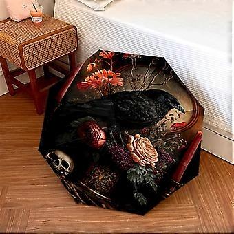 1PC crow Raven Skull Umbrella Portable Folding Umbrella Iron Frame Hole Bone Structure Outdoor Home Umbrella