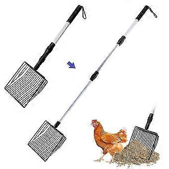 3 in 1 Stretchable Chicken Poop Scooper Chicken Coop Accessories Sifting Shovel(22.4 to 50 Inch)