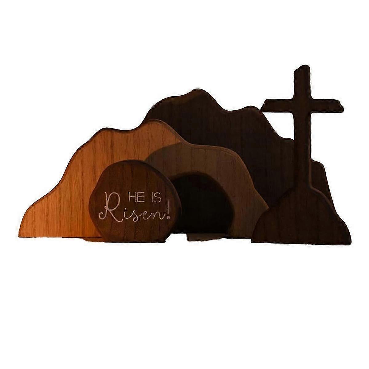 Empty Tomb Easter Scene and Cross Decoration,Jesus Nativity Decor