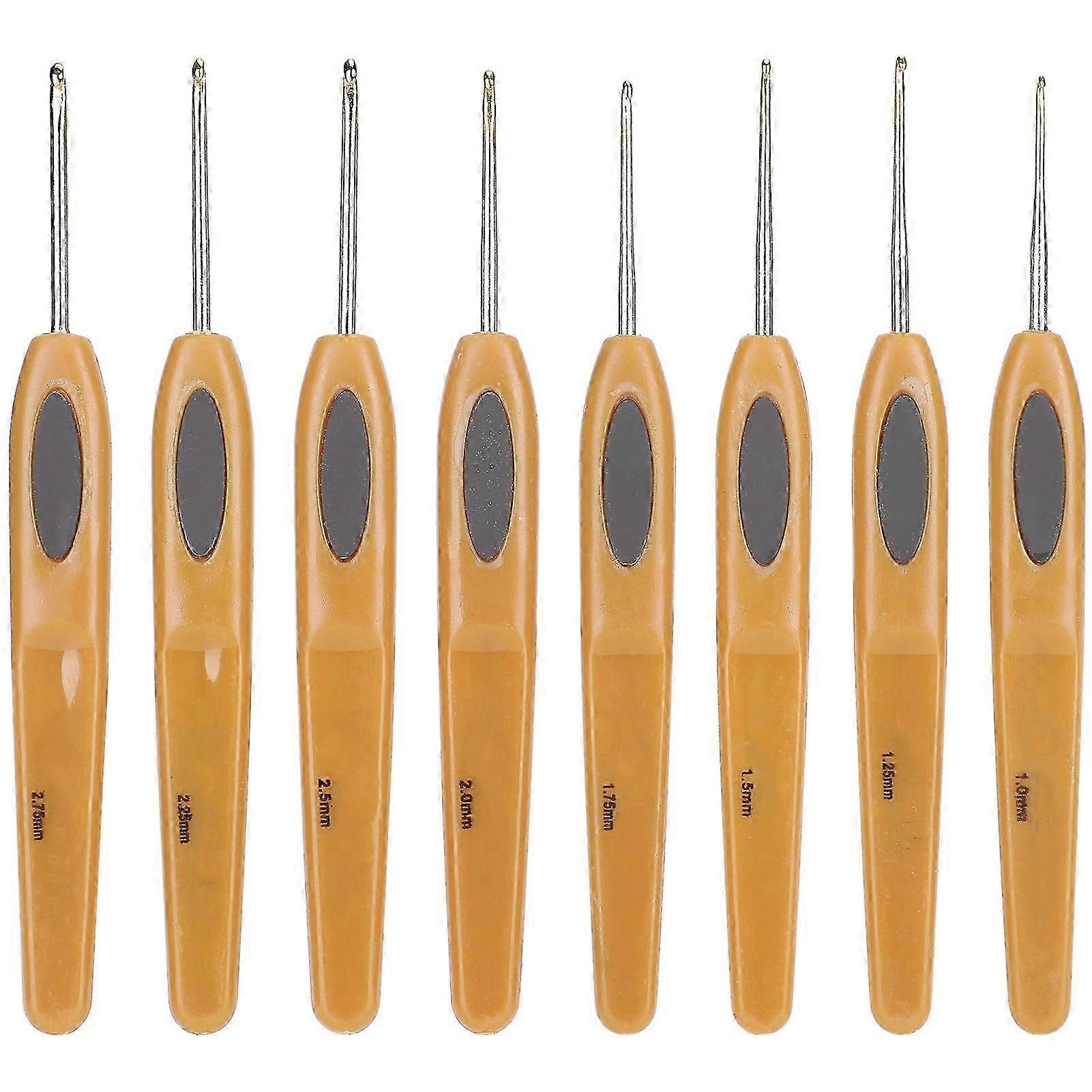 8Pcs Sewing Crochet Hook Kit Thread Ergonomic Soft Grip Handle Sweater Knitting Tools