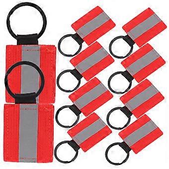 10pcs Reflective Keychain Set DoubleSided Safety Zipper Pulls for Backpack and Running Gear
