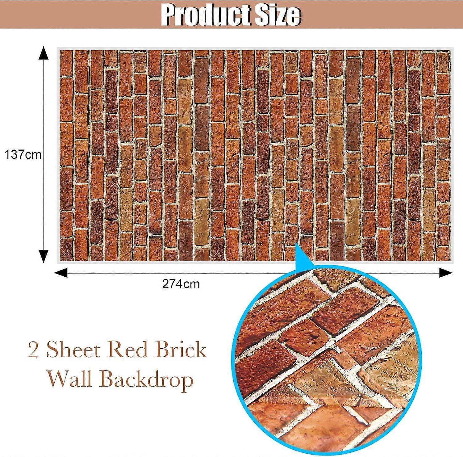 Brick Stone Wall Backdrop - Retro Red Scene Setter