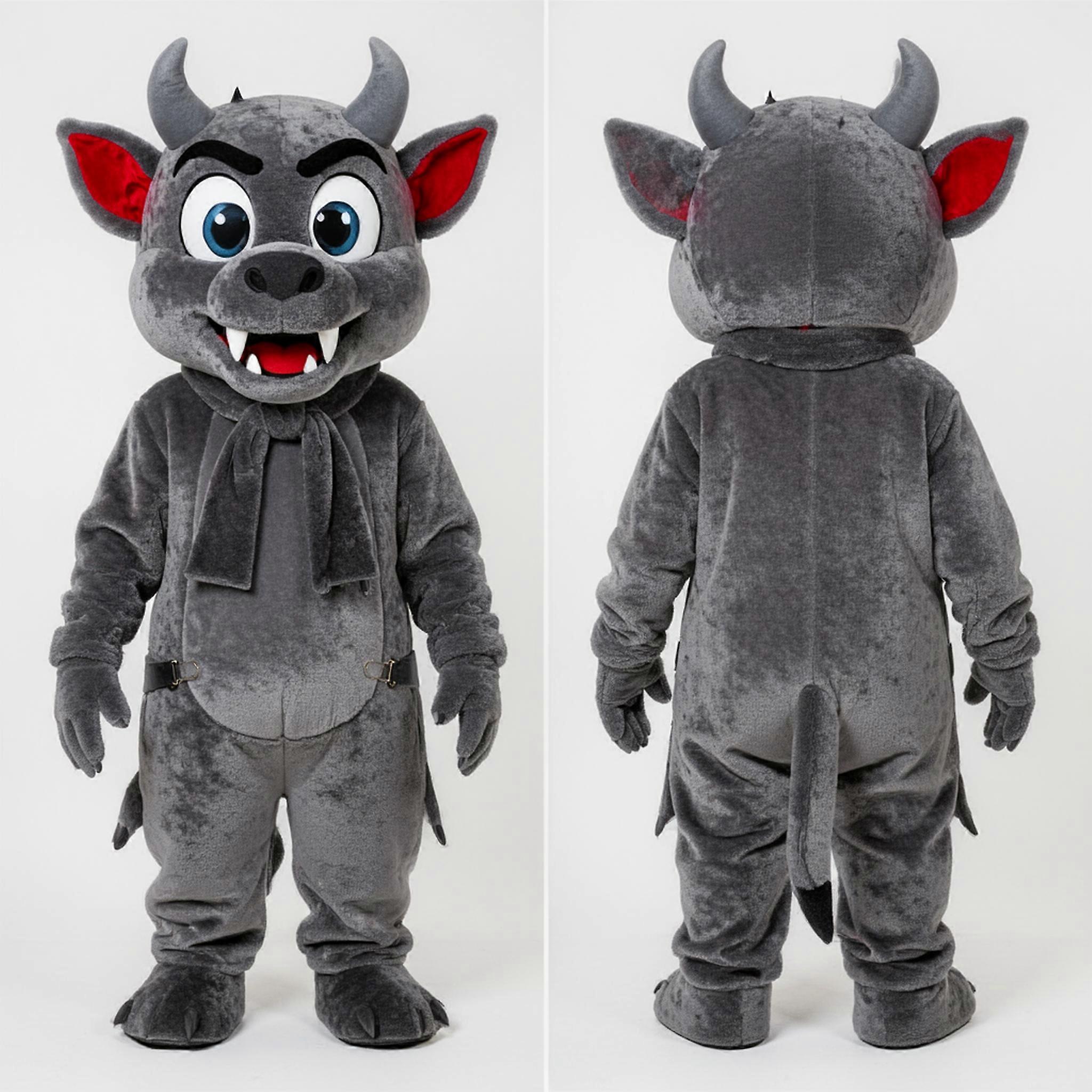 MASTICOT Charcoal Gray Playful Devil Mascot
