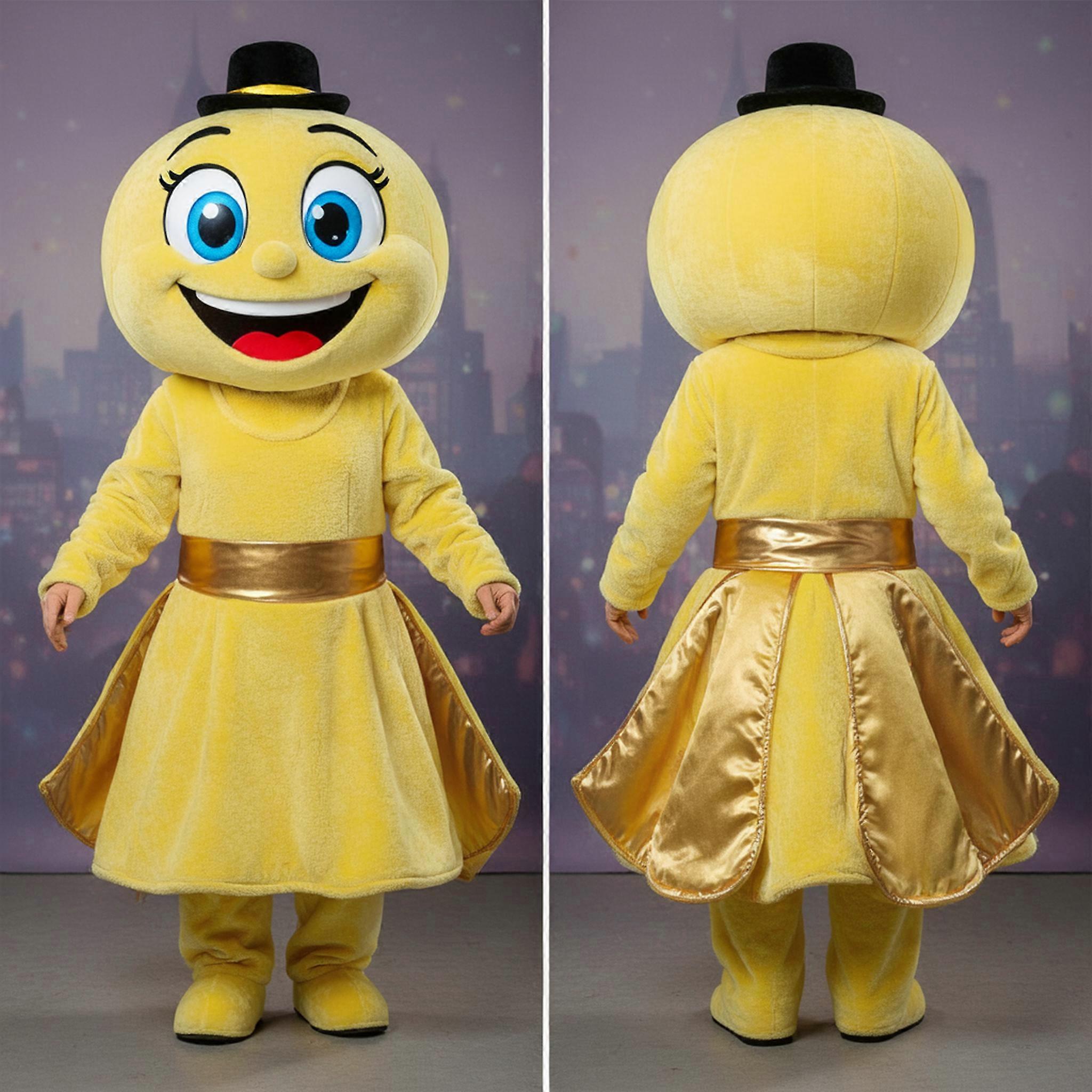 MASTICOT Lemon Yellow Cartoon Ring Master Mascot