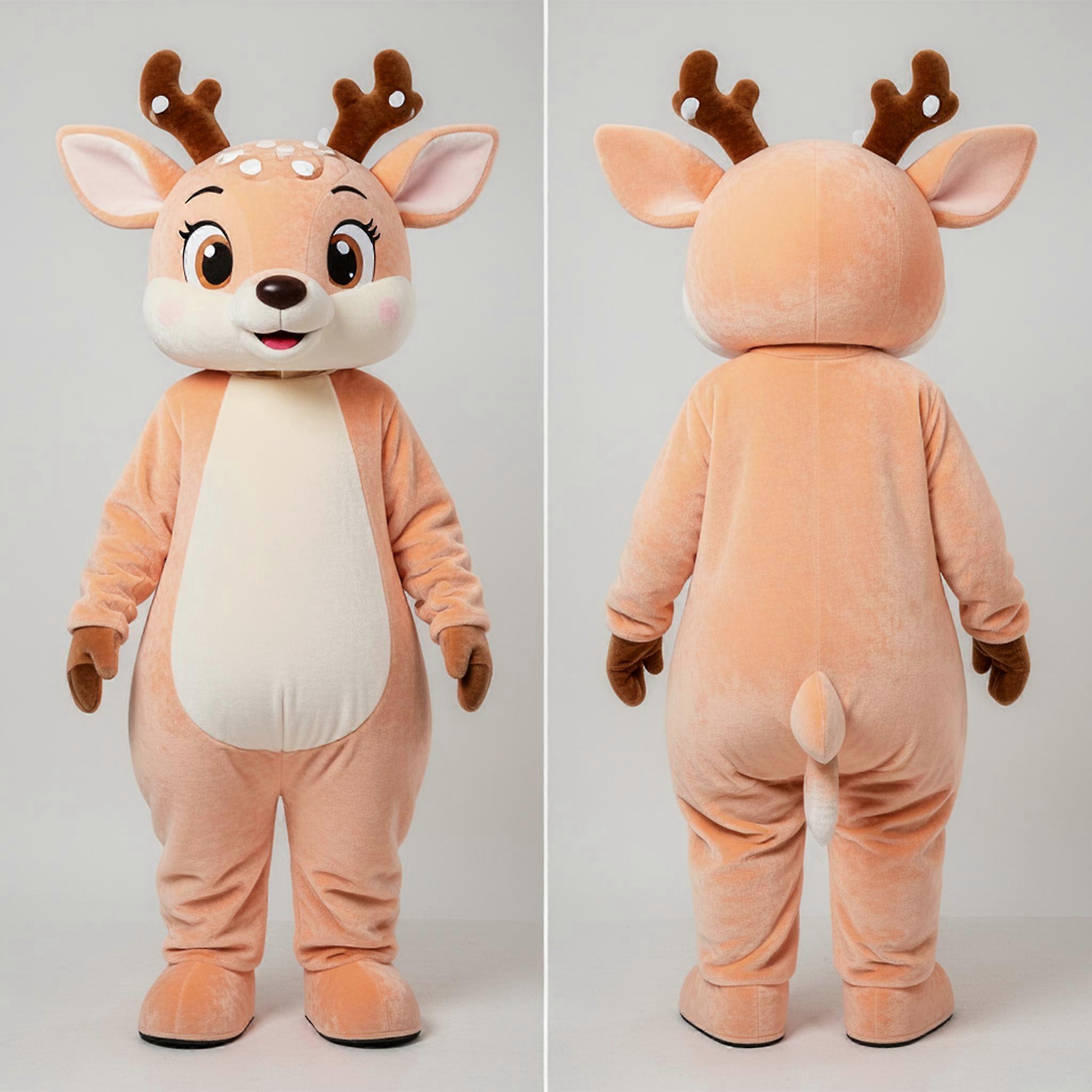 MASTICOT Peach Colored Gentle Deer Mascot