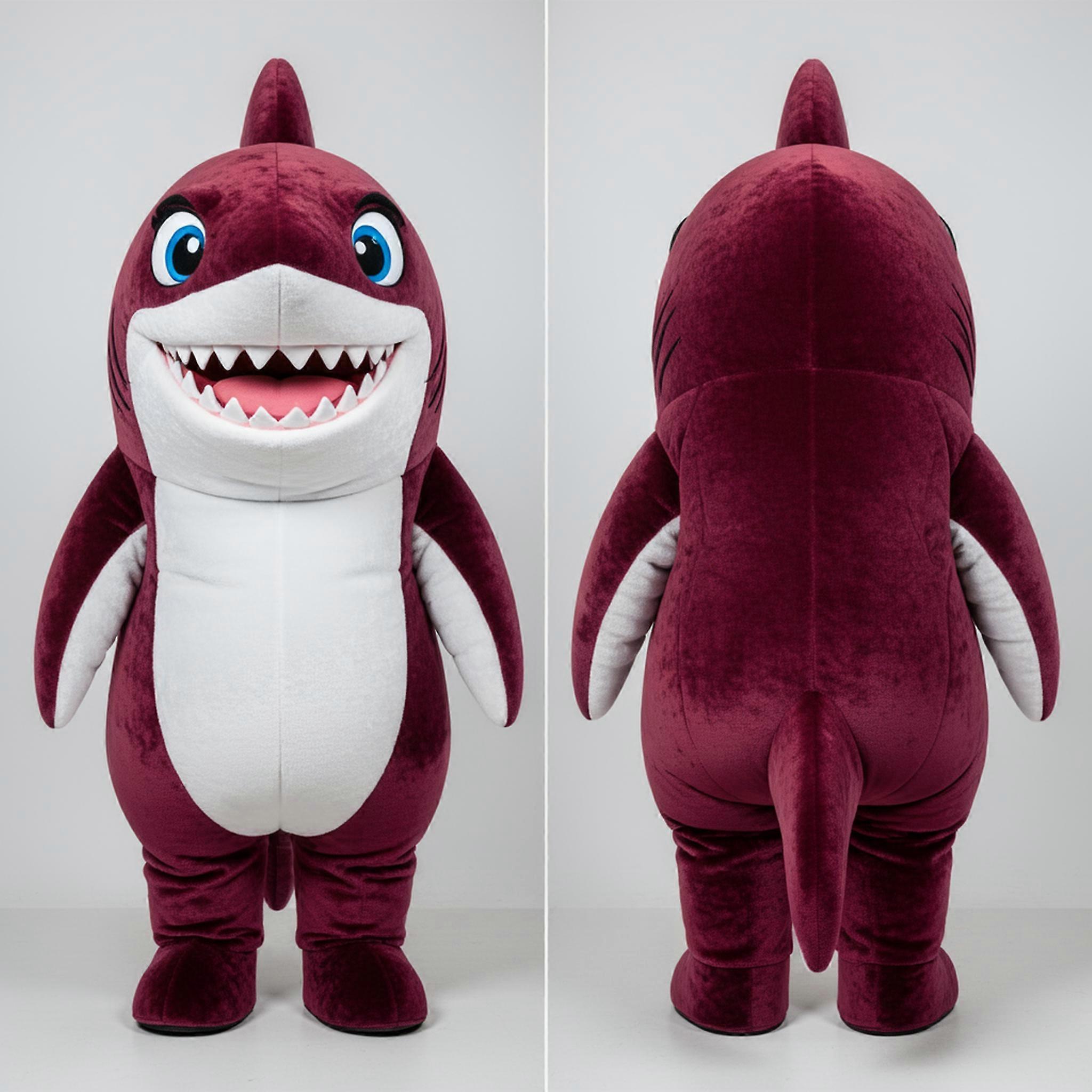 MASTICOT Maroon Cartoon Megalodon Mascot