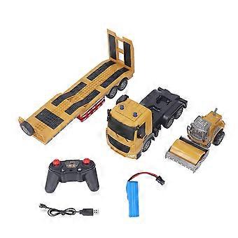 RC Semi Truck with Trailer Realistic Music Large Size Anti Skid Wheels Remote Control Construction Vehicles Toy