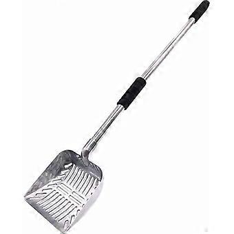 Cat Litter Scooper with Long Telescopic Handle, Metal Handle, Cat Litter Scooper, Pet Supplies (Black Handle)