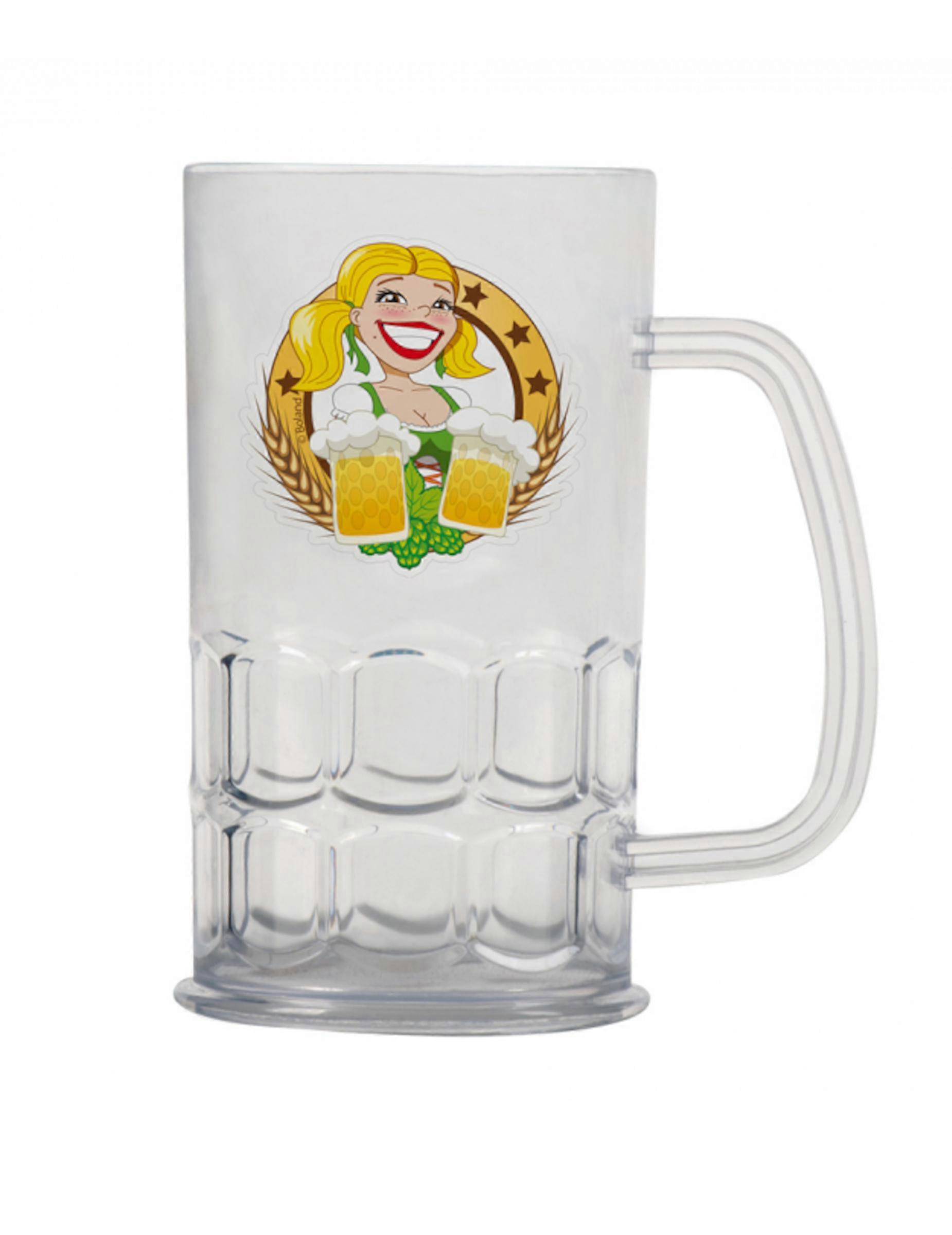 Transparent beer mug 14 cm Oktoberfest