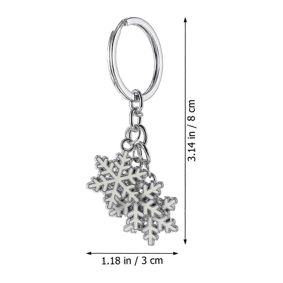Silver Christmas Keychains for Decor Pattern 10Pcs